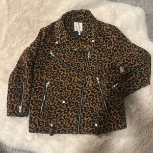 Avec Les Filles Leopard Moto Jacket Size Medium